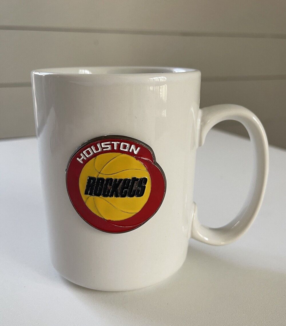 Vtg Houston Rockets White Mug Coffee Cup Collector Memorabilia